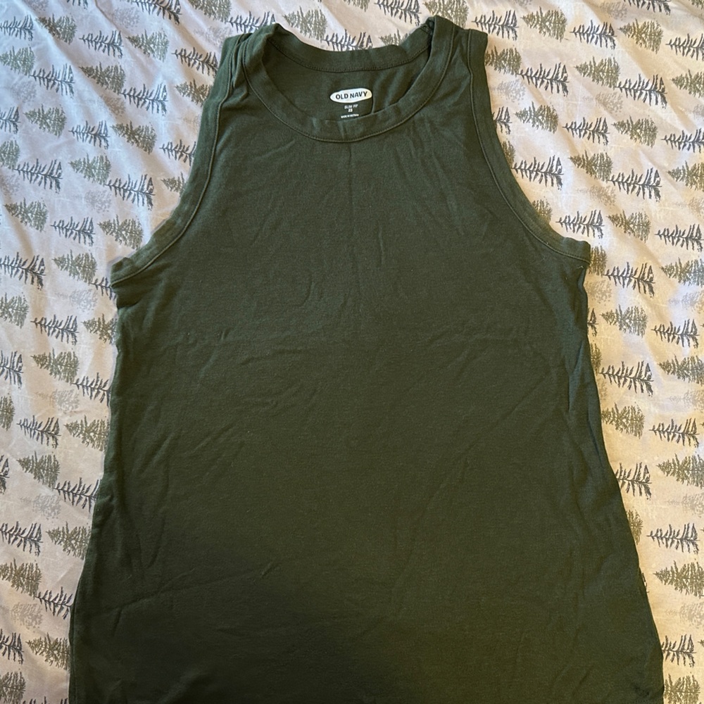 Old Navy Dark Green Cotton Blend Top